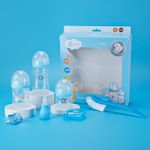 Applebear Newborn Baby Bottle Feeding Gift Set - 7 PCS Blue and Pink