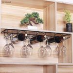 product_image_name-Generic-3 Bottle Wall Mounted Wine Bottle & Glass Rack, Black.-1