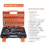 product_image_name-Generic-46PCS 1/4 inch Drive Socket Set,Combination with Reversible Ratchet Wrench Tools,Household Wrench Bit Repair Tool Kit with Storage Case for Automotive Repair-5
