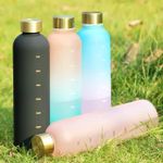 Plastic Water Bottle-Black/Black 