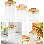 product_image_name-Generic-3 Piece Acrylic Canisters Sealed Cookie Jars With Airtight Lid Food Storage Containers For Candy Coffee Beans Sugar Cabinet Organizer-3