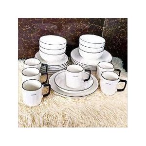 24pcs concise dinner set. White