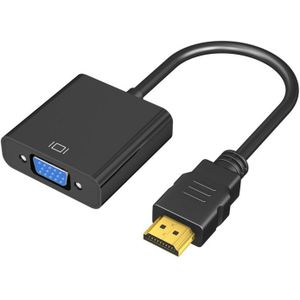 HDMI to VGA, Uni-Directional Gold-Plated HDMI to VGA Adapter (Male to Female) for Computer, Desktop, Laptop, PC, Monitor and More - Black