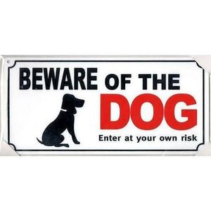 Beware Of The Dog Sign Sticker Neat 15cm Sign Vinyl Self-Adhesive Sticker Video Surveillance Laminated Heavy Duty For Ultimate Protection & Durability UV Protected & Weatherproof