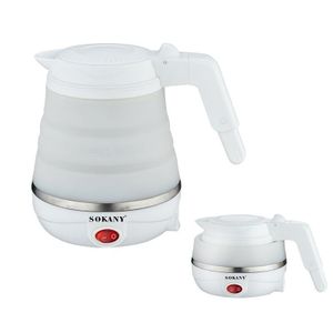 Sokany 0.6L Expandable & Collapsible  Travel Silicone Portable Electric Kettle (White)