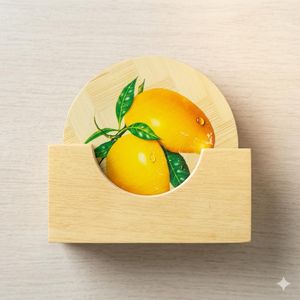 6-Piece Coaster Set with a matching Holder