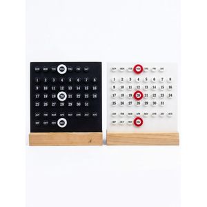 Reusable Wooden Perpetual Calendar Stand
