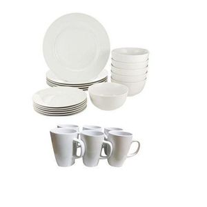 24pcs  Ceramic Dinner Set - White