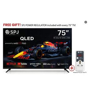SPJ 75" Inch Full HD Smart webOS Hub QLED  TV - Black