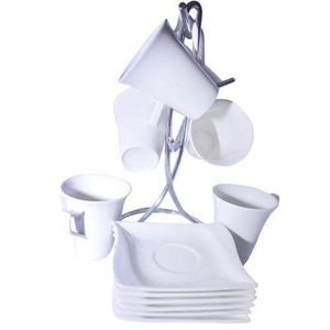 6 Pieces Of Cups And 6 Saucers -White.