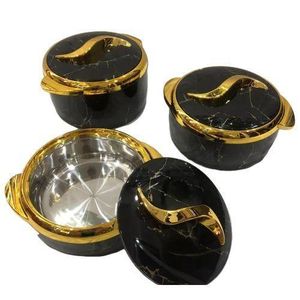 3Pc Set 1.5/2/2.5 L Food Warmer Thermal Insulation Hot Pot Casserole Lunch Boxes - Multicolors