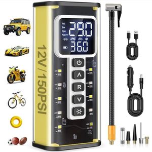 Portable Air Compressor, 20000mAh Battery & 150PSI Tire Inflator, Electric Pump 12V AC/DC Dual Power Supply, Pressure Gauge, Smart 5X Fast Inflation for Car SUV Ball Bike