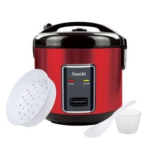 Saachi Electric Rice Cooker With Steam Basket To Cook Vegetables-Red/Black
