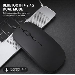 Mouse Pad Rechargeable Wireless Bluetooth 5.0 + 2.4GHz Dual Mode Silent Mouse – Slim Portable USB Mouse for Laptop, Desktop, MacBook & Windows
