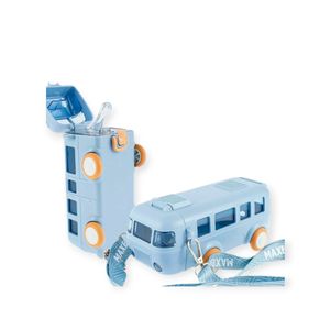 Cute Water Bottle With Wheels 500Ml - Blue