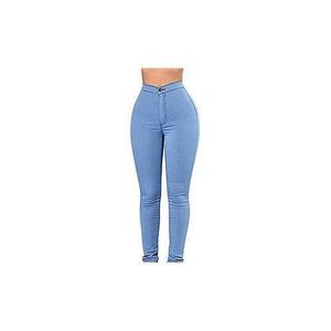 High Waist Body Shaper Ladies Jean - Sky Blue, Pockets May Vary