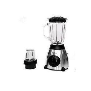 Hoffmans 1.5L Juice Blender 2 in 1 Glass With Mill Grater - Silver