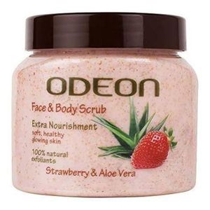 Odeon Strawberry & Aloe Vera Face and Body Scrub Jar 300ml