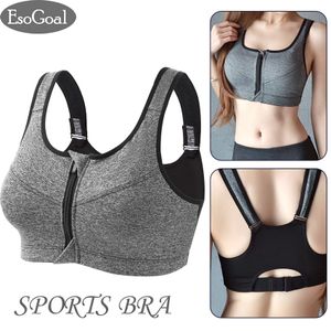 Sports Bra Women Sportswe Crop Sport Top Adjustable Belt Zipper Yoga Running  Bras Push Up Vest Shockproof Underwear Gym Bralette