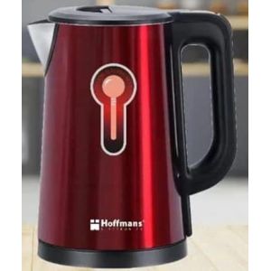 Hoffmans 2.5 Litres Electric Tea Kettles For Boiling Water  Stainless Steel Body Double wall Hot Water Boiler With Automatic _ Red  1 Year Warranty