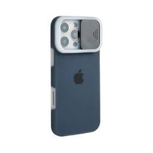 Iphone 17 Pro Max CamShield Silky Liquid Silicone Case with Camera Cover, Slide Lens Protection - Blue
