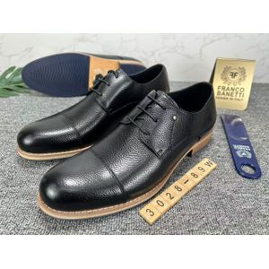 Franco Zanetti Cap-Toe Derby Shoes – Black