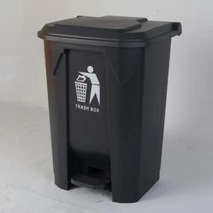 50litres commercial-grade plastic trash can with a foot-operated pedal mechanism. 