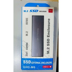 M.2 ssd external enclosure casing reader. GHD-M6 SSD external enclosure is designed to turn M.2 drives into portable storage. 2 in 1 combo m.2 nvme . Usb 3.1 10gbps