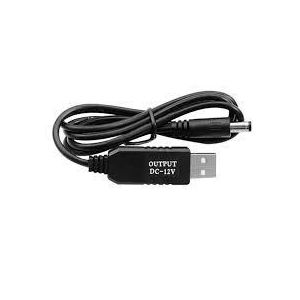 BLACK USB DC 5V to DC 12V Voltage Converter Cable Power Adapter Cable with DC Plug 5.5x2.1mm, Negative Design (-) for Mini Fan,LED Light,tvs,piano keyboads,table lamps,Routers,Speakers etc Usb to 12V Output Power Cable