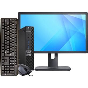 DELL REFURBISHED Complete Desktop Mini PC With 22 inch monitor  Inte(R)Core(TM) CORE i5 6th gen 8 GB RAM 256 SSD Windows 11 pro