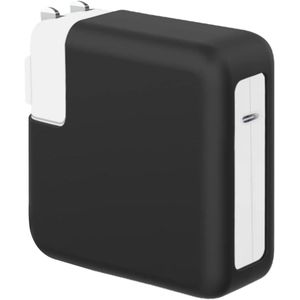 Soft Silicone 67W /61W Charger and  Protector Case Cover for MacBook Pro 14 inch 2021 2022 2023 A2779 A2442 M1 M2 Power Adapter Cover for Mac Pro 13 2016-2022 M2 M1 A2338 A2289 A2251 61W, Black
