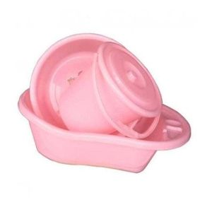 Set Of Baby's Bath Basin With Basin & Bucket - Pink