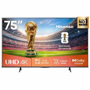 Hisense 75A6Q 75" 4K UHD Smart LED TV  VIDAA Smart OS  Dolby Vision & Dolby Atmos Black - (3YRS WRNTY)