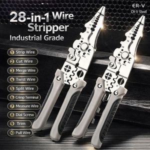 28-in-1 multi-functional pliers: wire stripping, wire splitting, wire cutting, wire winding, terminal crimping, wrench, wire stripping, gripping, cutting nails, high-hardness blades.