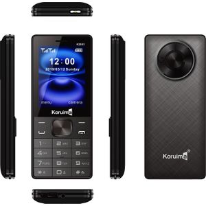 Koruima K2803 Cell Phones 2.8" 2500mAh Larger Batteries Detachable Type C Charger Dual Sim Feature Phone Black
