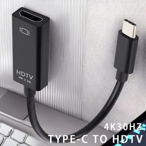 USB-C to HDMI Adapter – 4K UHD Type-C to HDMI Cable for Laptop, Smartphone, TV, Monitor & Projector - Black