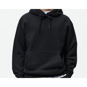  Men’s Plain Black Hoodie – Casual Pullover Sweatshirt Jumper