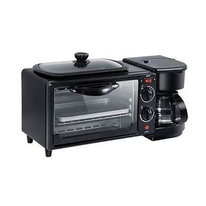 Hoffmans Multi-Functional 3-in-1 Breakfast Station with Toaster Oven, Coffee Maker, and Griddle