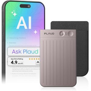     Plaud Note AI Voice Recorder, Voice Recorder w/Case, App Control, Transcribe & Summarize with AI Technology, Support 112 Languages, 64GB Memory, Audio Recorder for Lectures, Meetings, Calls - Black