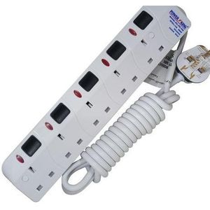 Power King 5way power extension 3m cable _white