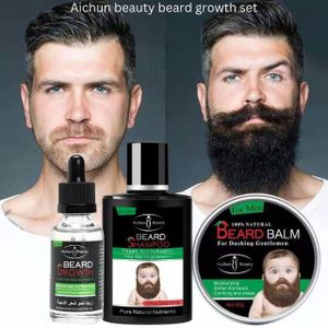 Aichun Beauty Beard Care Kit (Oil + Balm + Shampoo) For Thick Beard Growth Beard Repair And Beard Regeneration 