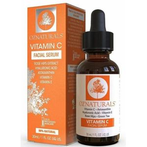 Naturals Vitamin C Facial Serum  with Hyaluronic Acid, Rose hips ,Green TeaVitamin C & E Serum  For Anti -wrinkle,  Anti Aging  ,Brightening Skin -30ml