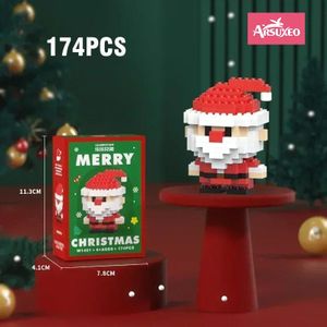 Arsuxeo Christmas Gifts Building Block Series Santa Claus Puzzle Assembly Bricks Table Decoration Toys for Child
