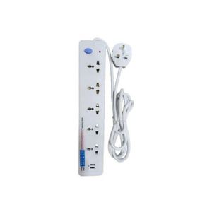 Logan Original 5 Way Heavy Duty USB Extension Cable Socket - White