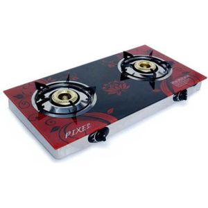 Pixel Double Burner Glass Gas Stove