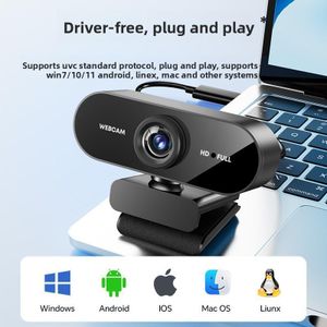 HD Full 4K Webcam with Dual Noise-Cancelling Microphone – Plug & Play USB Webcam, 1080P/2K/4K Interpolation, 125° Wide Angle for Laptop/Desktop, Zoom, Streaming – Black