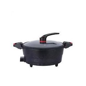 Hoffmans  Multifunctional Micro Pressure Cooker Non-stick Maifan stone Hotpot Boiler, 8 Litre - Black