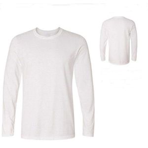 Round Neck Long Sleeve Men's T-shirt - White