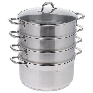 30Cm - 4 Layer Stainless Steel Food Saucepan And Steamer Soup Pot -Silver.