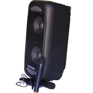 Cortina Amplified Public Address Speaker Rechargeable With Wireless Microphone system With  pair of Wireless Microphone  + Bluetooth+ USB + SD + FM Radio+ AUX And  Remote control-Black 
